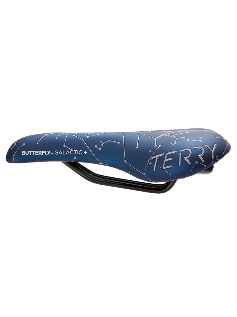 Terry Bike Saddle Womens Butterfly Galactic+ Plus, Comfortable Bicycle Seat for Women - Center Cutaway Reflective Cover Race Saddle - Black Night, - Image 3